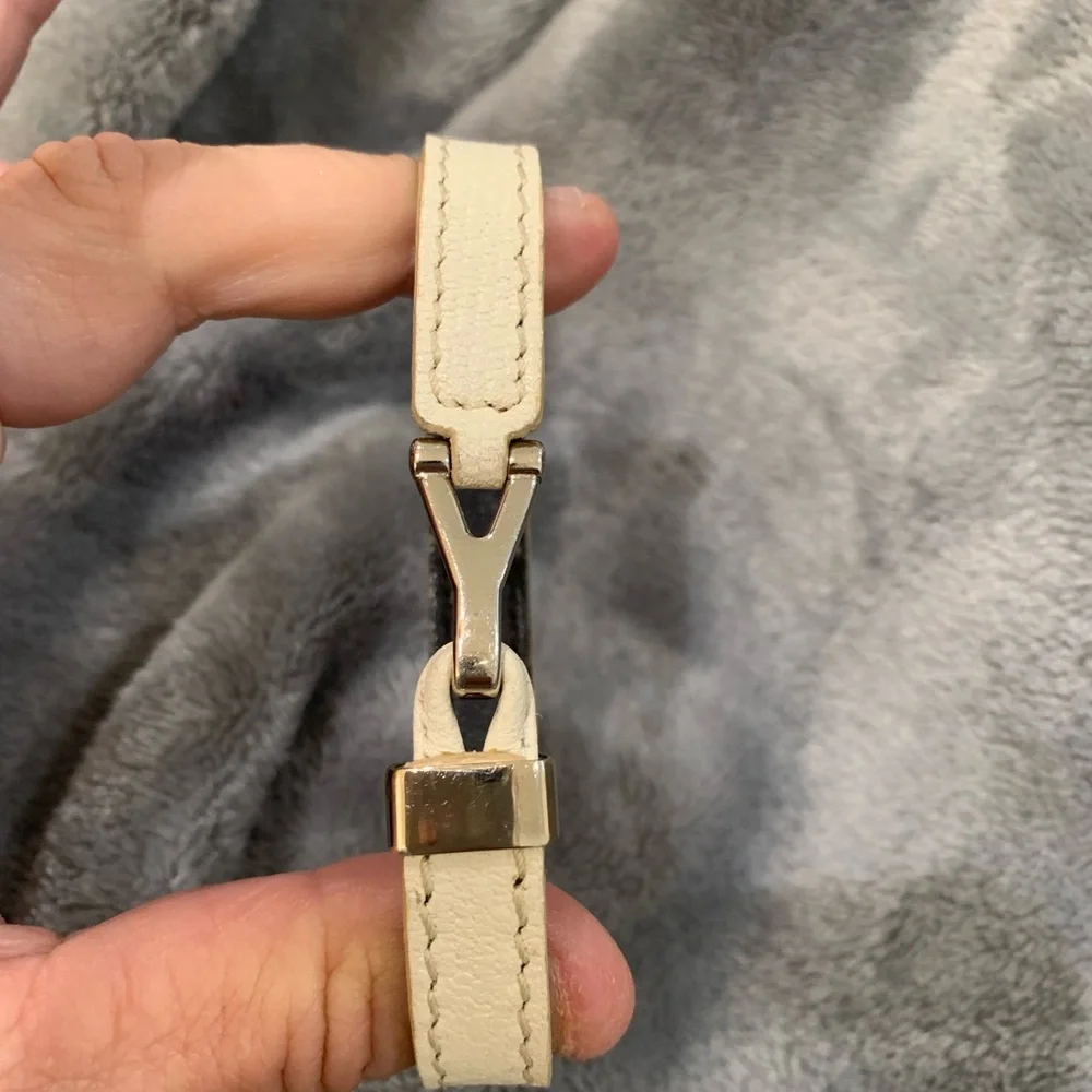 Yves Saint Laurent ivory leather